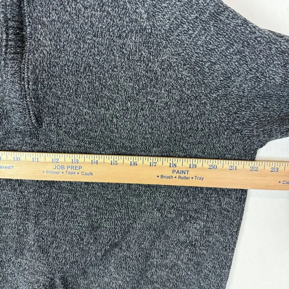 Weatherproof Vintage Sweater Mens Large Charcoal‎ Quarter Zip Knitted Cotton
